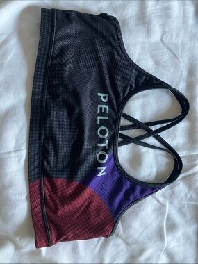 Peloton Black, Purple & Burgundy Strappy Swim Sports Top